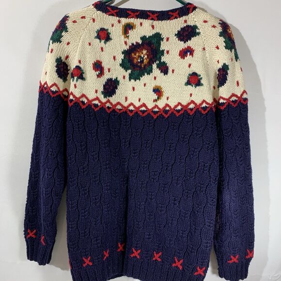 Birch Bros Vintage Hand Knitted Cardigan Sweater Womens Size Medium - Picture 4 of 7